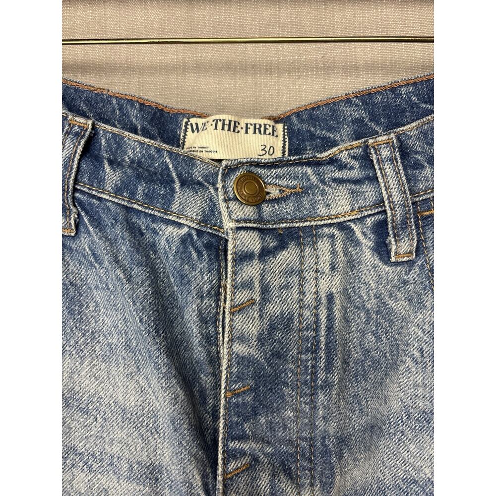 We The Free Light Blue Wide Leg Cropped Barrel Jeans - Picture 2 of 10